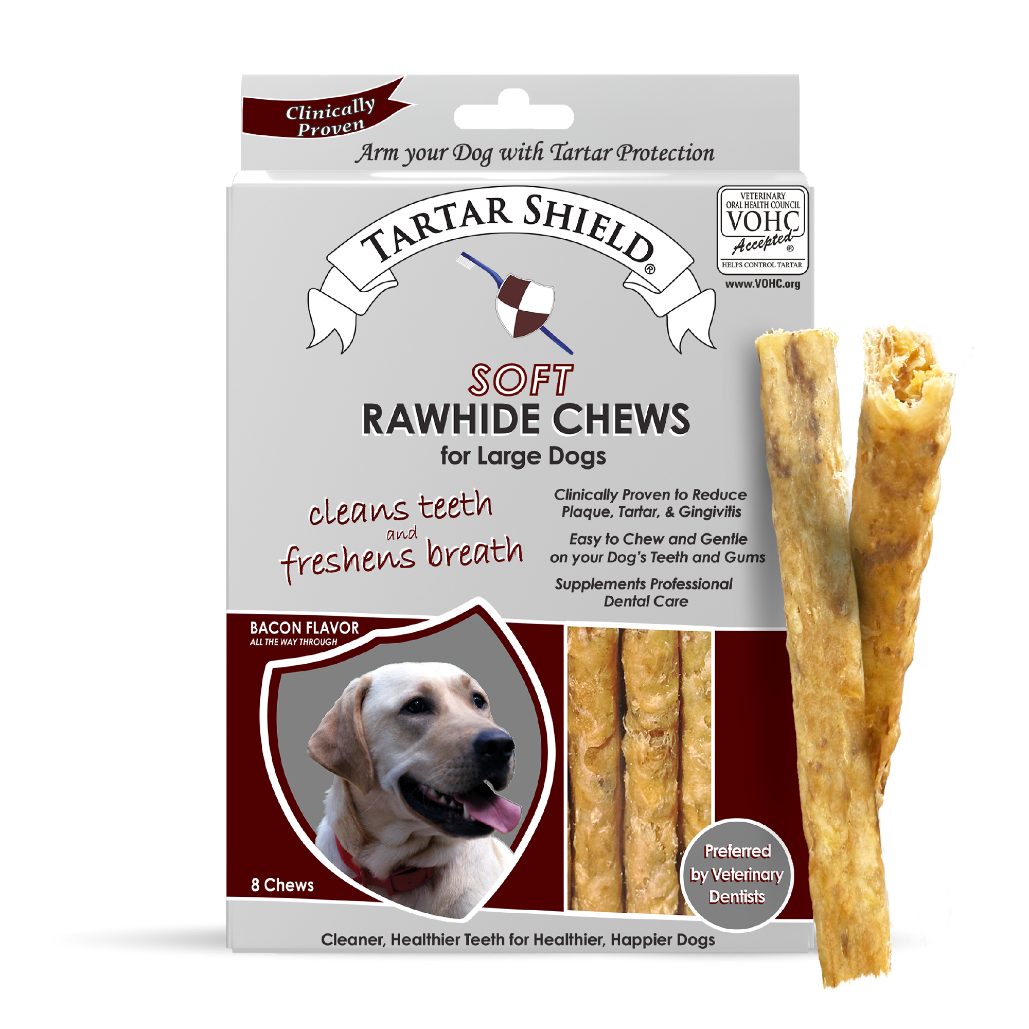 Tartar Shield® Soft Rawhide Chews for Large Dogs (8 ct)