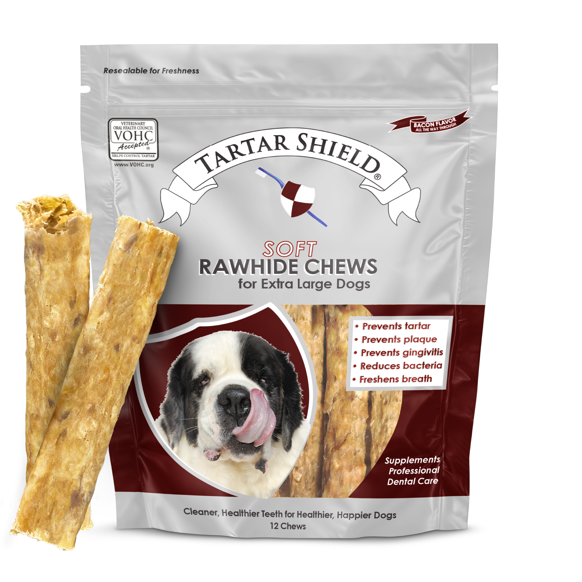 Tartar Shield® Soft Rawhide Chews for Extra Large Dogs (12 ct)