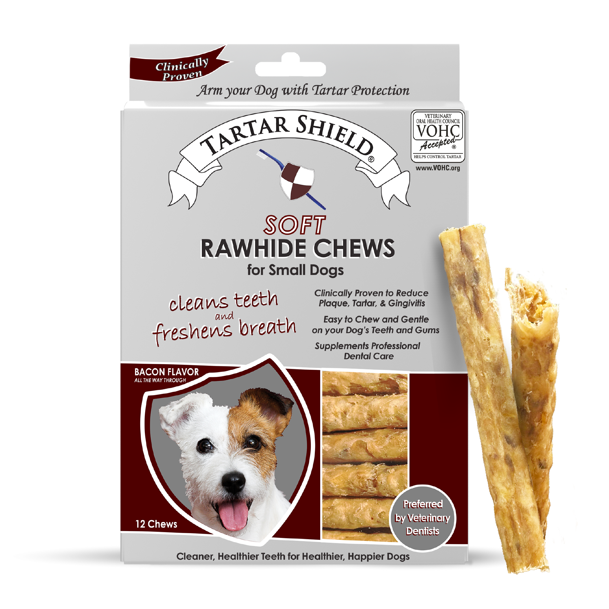 Tartar Shield® Soft Rawhide Chews for Small Dogs (12 ct)