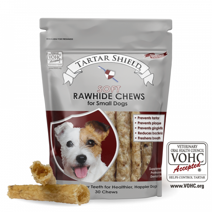 Tartar Shield Soft Rawhide Chews for Small Dogs 30 count